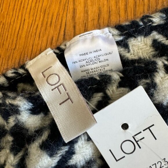 LOFT houndstooth infinity scarf NWT - Picture 5 of 5